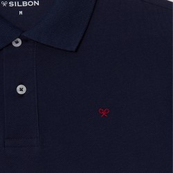 Silbon Polo Clasico Liso Azul Marino Hombre