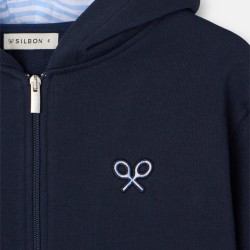 Silbon Sudadera Cremallera Raqueta Azul Marino Mujer