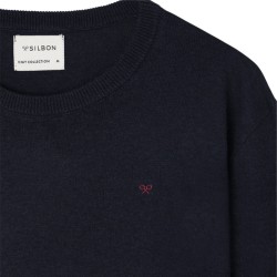 Silbon Jersey Liso Cuello Caja Azul Marino Hombre