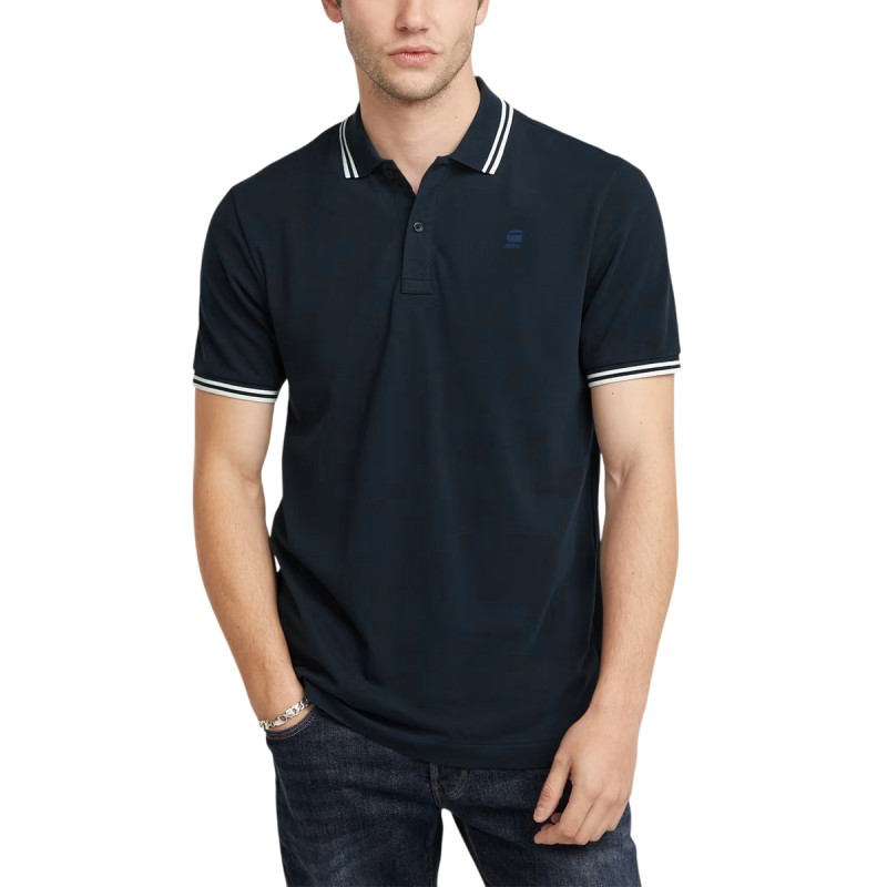 G-Star Polo Dunda Slim Stripe Azul Marino Salute Hombre