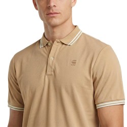 G-Star Polo Dunda Slim Stripe Beige Cream Hombre