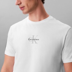 Calvin Klein Camiseta Monograma Y Logo Blanco Bright White Hombre