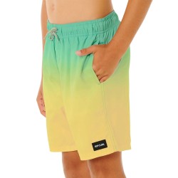 Rip Curl Bañador Short Volley Offset Fade Verde Amarillo Aqua Niño