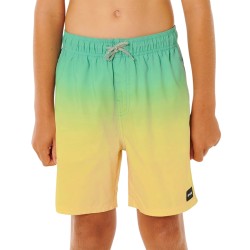 Rip Curl Bañador Short Volley Offset Fade Verde Amarillo Aqua Niño