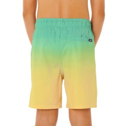 Rip Curl Bañador Short Volley Offset Fade Verde Amarillo Aqua Niño