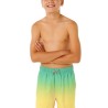 Rip Curl Bañador Short Volley Offset Fade Verde Amarillo Aqua Niño