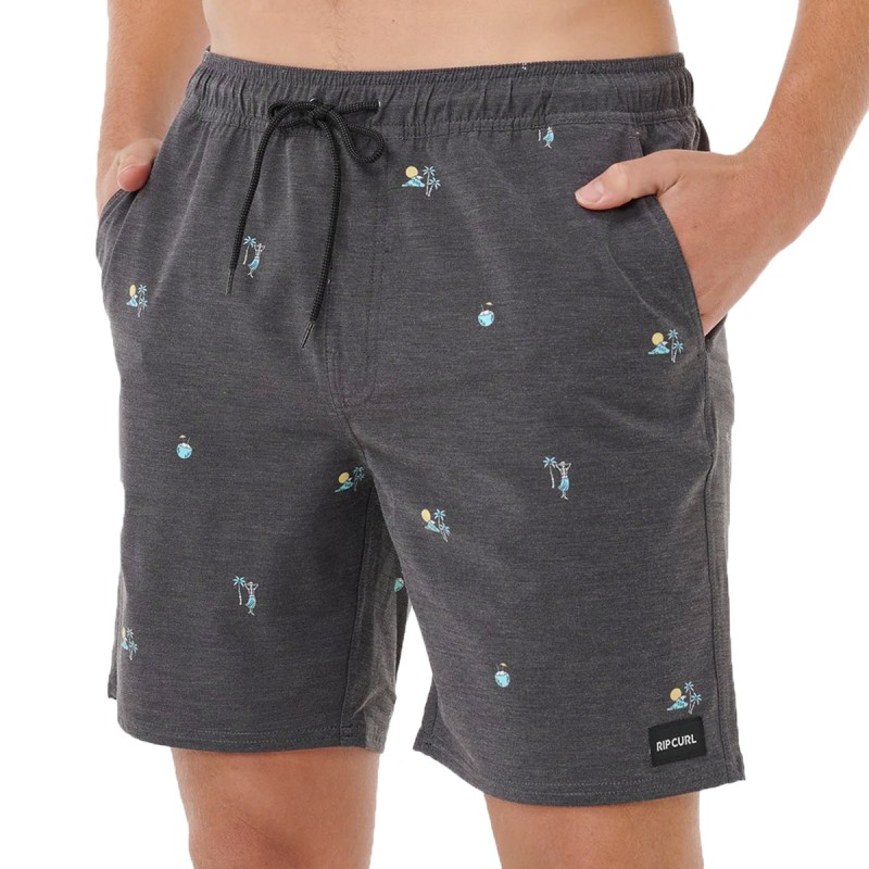 Rip Curl Bañador Volley Skelly Breach Gris Oscuro Black Hombre