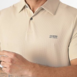Guess Polo Ss New Tech Stretch Polo Beige Hombre
