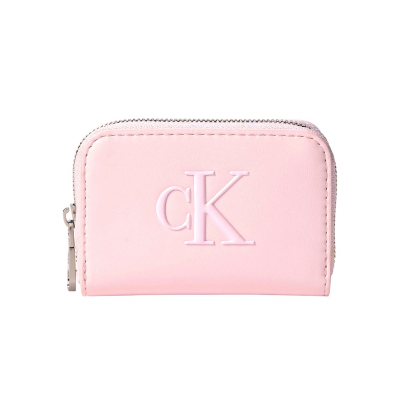 Calvin Klein Cartera Bold CK Medium Zip Around Rosa Pink Mujer