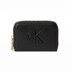 Calvin Klein Cartera Bold CK Medium Zip Around Negro Black Mujer