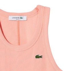 Lacoste Camiseta De Tirantes De Corte Ajustado De Algodón Rosa Rose Mujer
