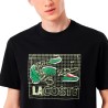Lacoste Camiseta De Algodón Estampada Negro Noir Hombre