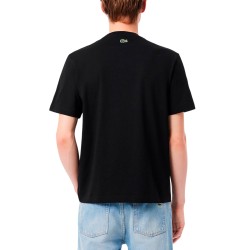 Lacoste Camiseta De Algodón Estampada Negro Noir Hombre