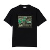 Lacoste Camiseta De Algodón Estampada Negro Noir Hombre