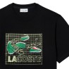 Lacoste Camiseta De Algodón Estampada Negro Noir Hombre
