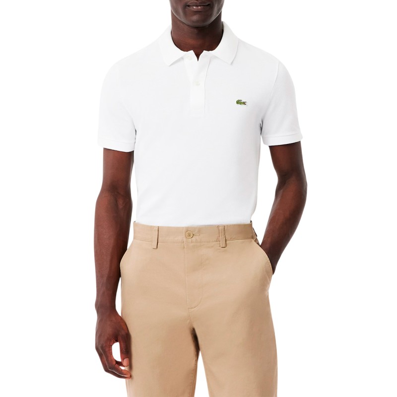 Lacoste Polo De Piqué De Corte Ajustado Blanco Blanc Hombre