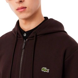 Lacoste Sudadera De Felpa Con Cremallera Marón Hombre