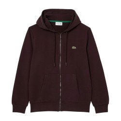 Lacoste Sudadera De Felpa Con Cremallera Marón Hombre
