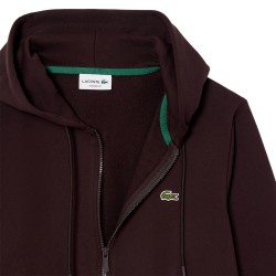 Lacoste Sudadera De Felpa Con Cremallera Marón Hombre