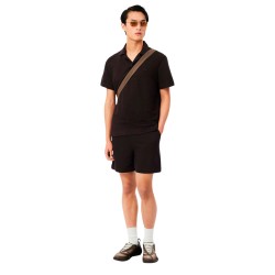 Lacoste Polo Texturizado De Corte Clásico Marrón Hombre