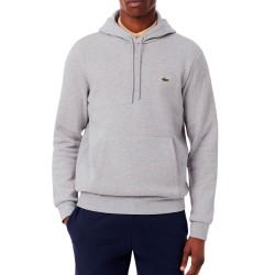 Lacoste Sudadera Con Capucha De Felpa De Algodón Gris Chiné Hombre