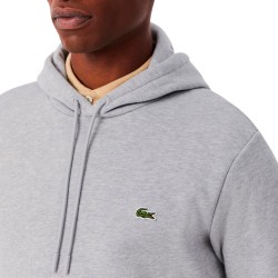 Lacoste Sudadera Con Capucha De Felpa De Algodón Gris Chiné Hombre