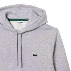 Lacoste Sudadera Con Capucha De Felpa De Algodón Gris Chiné Hombre