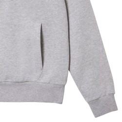 Lacoste Sudadera Con Capucha De Felpa De Algodón Gris Chiné Hombre