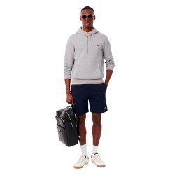 Lacoste Sudadera Con Capucha De Felpa De Algodón Gris Chiné Hombre
