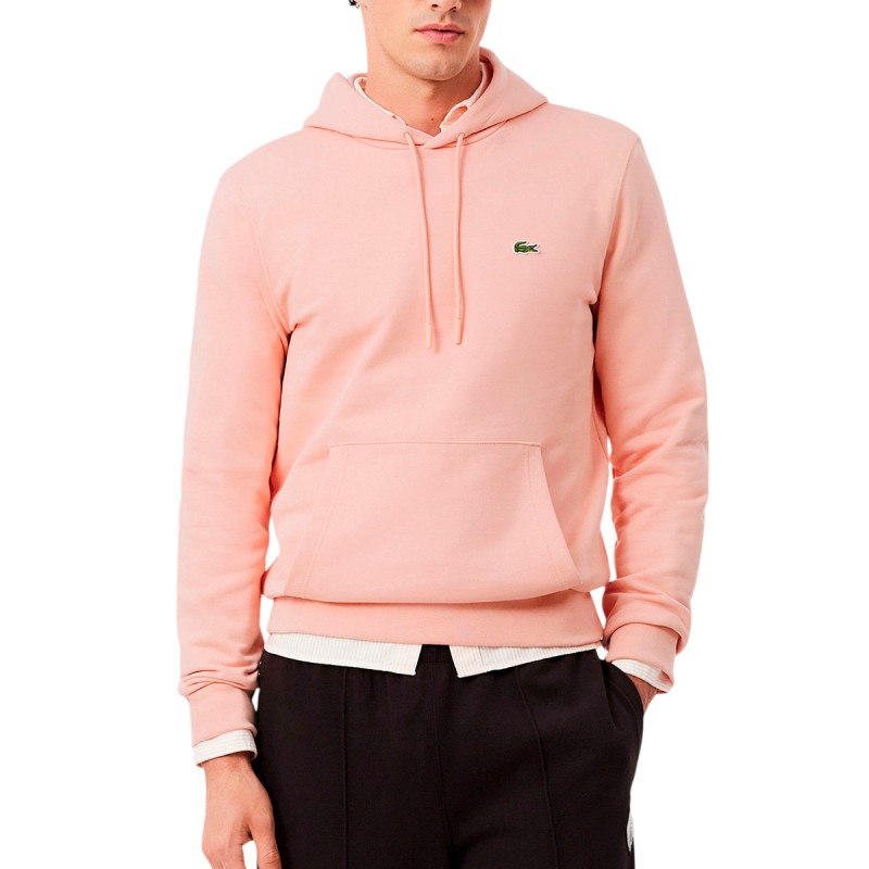 Lacoste Sudadera Con Capucha De Felpa De Algodón Rosa Rose Hombre