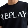 Replay Camiseta Logotipo Maxi Azul Marino Navy Hombre