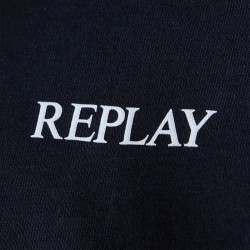 Replay Camiseta Logotipo Estampado Azul Marino Navy Hombre