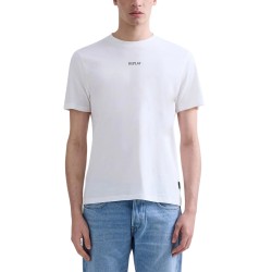 Replay Camiseta Logotipo Estampado Blanca White Hombre