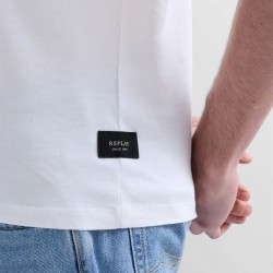 Replay Camiseta Logotipo Estampado Blanca White Hombre