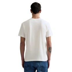 Replay Camiseta Logotipo R Bordado Blanca White Hombre