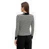DKNY Jersey Punto Rayas Blanco Negro Mujer