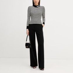 DKNY Jersey Punto Rayas Blanco Negro Mujer