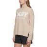 DKNY Jersey Punto Cuello Alto Beige Mujer