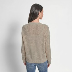 DKNY Jersey Punto Logotipo DKNY Beige Mujer