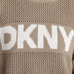 DKNY Jersey Punto Logotipo DKNY Beige Mujer