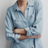 DKNY Camisa The Live-In Shirt Azul Claro Chambray Mujer