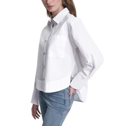 DKNY Camisa De Popelín Blanco White Mujer