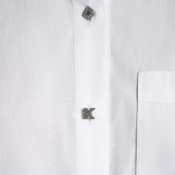 DKNY Camisa De Popelín Blanco White Mujer