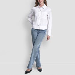 DKNY Camisa De Popelín Blanco White Mujer