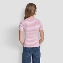 DKNY Camiseta Jeans Rosa Blanco Lavender Mujer