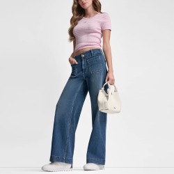 DKNY Camiseta Jeans Rosa Blanco Lavender Mujer