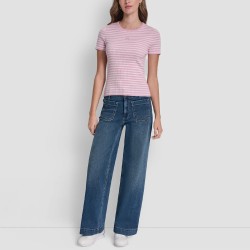 DKNY Camiseta Jeans Rosa Blanco Lavender Mujer