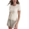 DKNY Camiseta Jeans Beige Blanco Ivory Natural Mujer