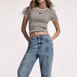 DKNY Camiseta Jeans Negro Blanco Black Mujer