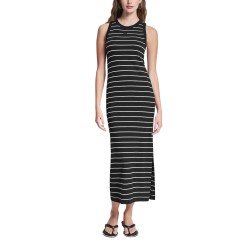 DKNY Vestido Largo Jeans Negro Blanco Mujer